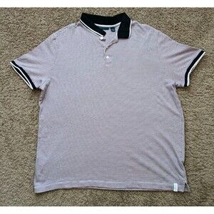 Perry Ellis Polo Shirt Men's XL Red Houndstooth Short Sleeve